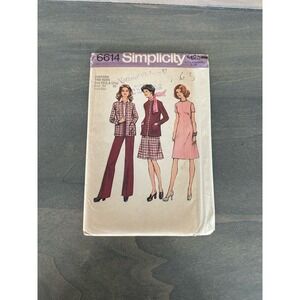 Simplicity Vintage Uncut Misses Cardigan Dress and Pants Size 10.5/12.5 No 6614